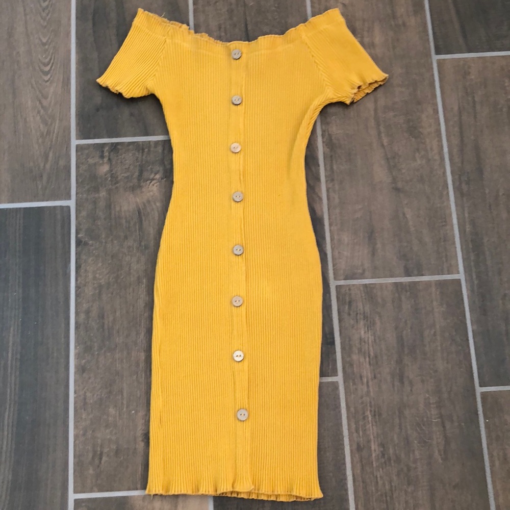 Yellow Off The Shoulder Summer Dress